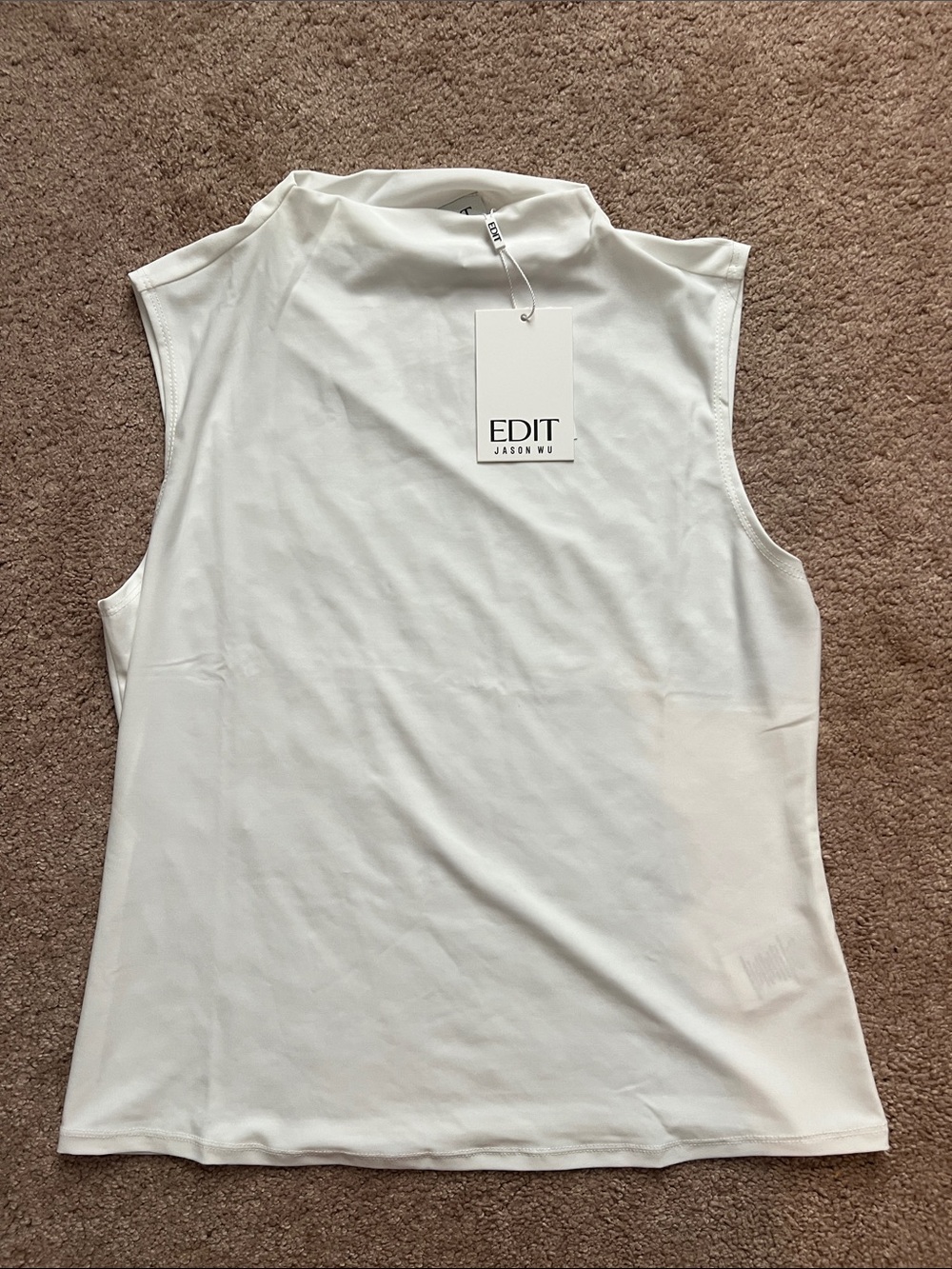 NWT‎ Edit by Jason Wu Women's White Sleeveless Mock Neck Top